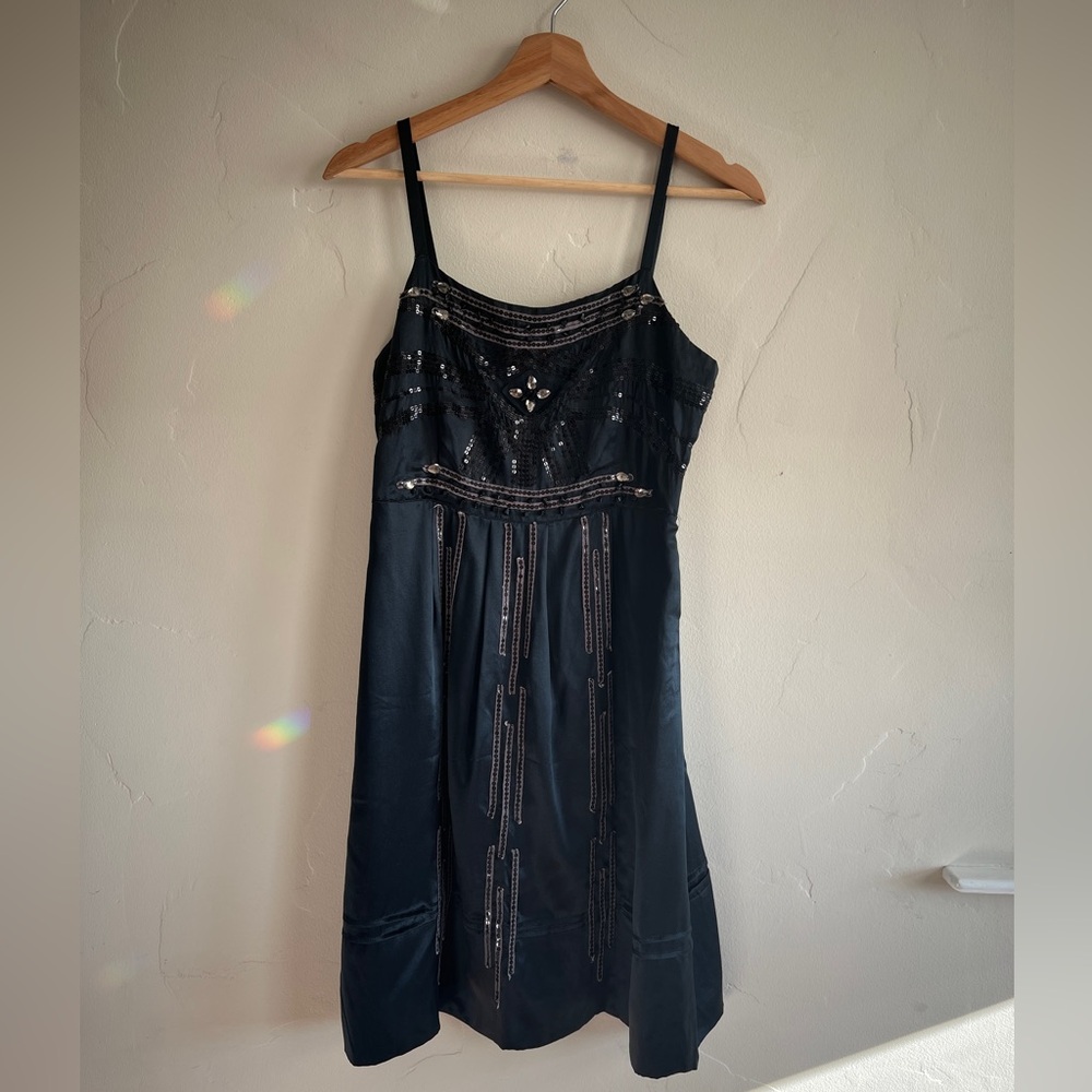 Biya Johnny Was Beaded Silk Dress - Small
